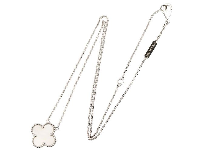 Collana Van Cleef & Arpels Vintage Alhambra in madreperla Argento Bianco - vista 2