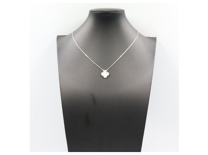 Collana Van Cleef & Arpels Vintage Alhambra in madreperla Argento Bianco - vista 6