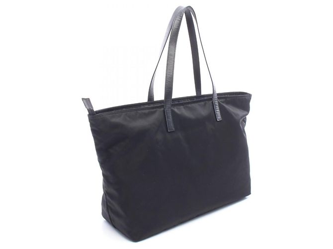 Sac Cabas Prada VELA Noir Nylon et Cuir - vue 2