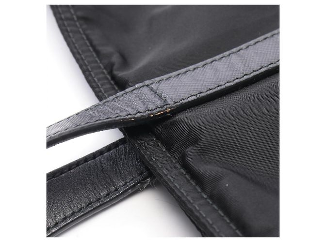 Sac Cabas Prada VELA Noir Nylon et Cuir - vue 5