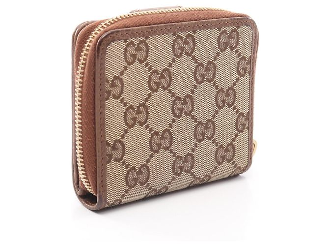 Gucci GG Canvas Bi-fold Geldbörse Braun Beige - Ansicht 2