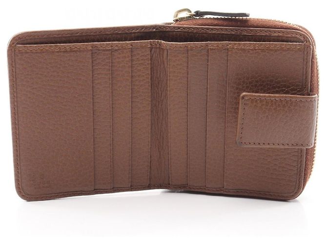 Gucci GG Canvas Bi-fold Geldbörse Braun Beige - Ansicht 3