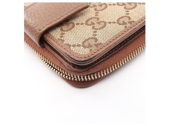 Gucci GG Canvas Bi-fold Geldbörse Braun Beige - Ansicht 8