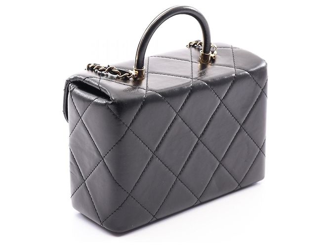 Chanel Matelassé Vanity Bag mit oberem Griff Schwarz - Ansicht 2