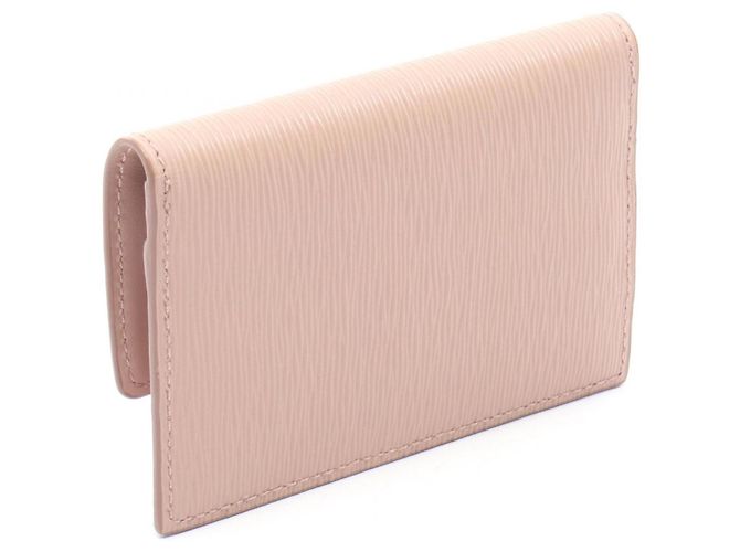 Prada Triangle Logo Pink Leather Card Case - view 2