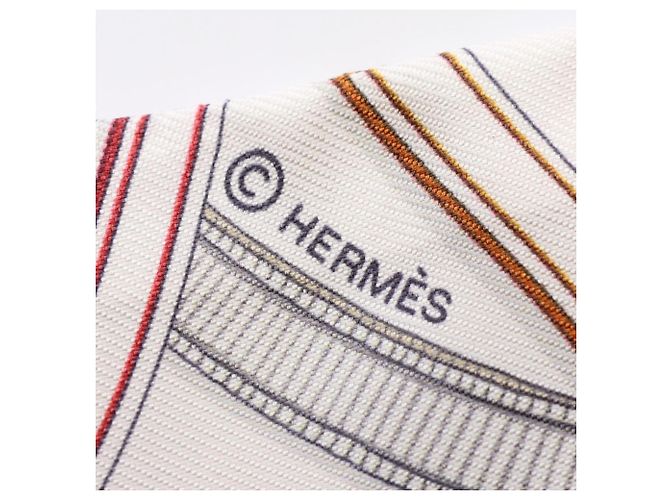 Hermès Hermes Twilly HARNAIS LEGENDAIRE Ribbon Scarf Weiß Mehrfarben - Ansicht 4