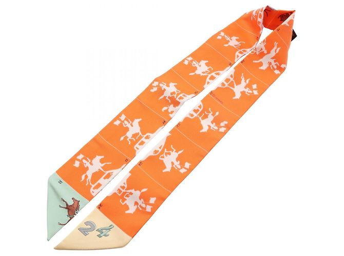 Hermès Pañuelo Twilly Hermes Multicolor Naranja - vista 3