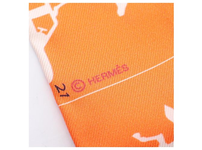 Hermès Pañuelo Twilly Hermes Multicolor Naranja - vista 4