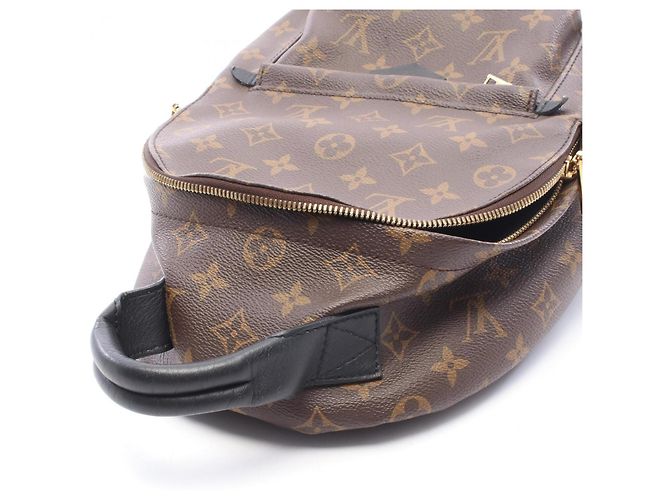 Zaino Louis Vuitton Palm Springs PM Monogram Marrone Nero Monogramma - vista 8