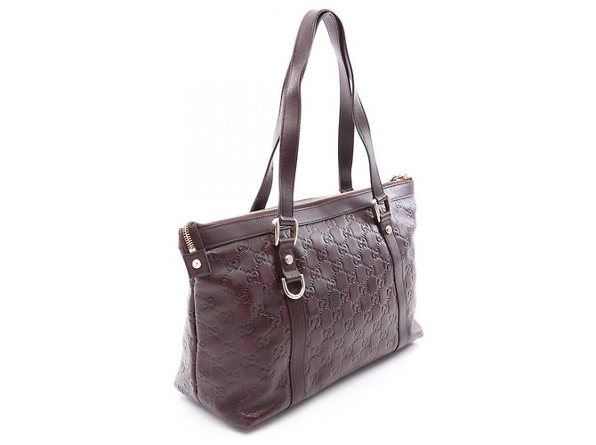 Borsa Tote Gucci Abbey Guccissima Marrone - vista 2