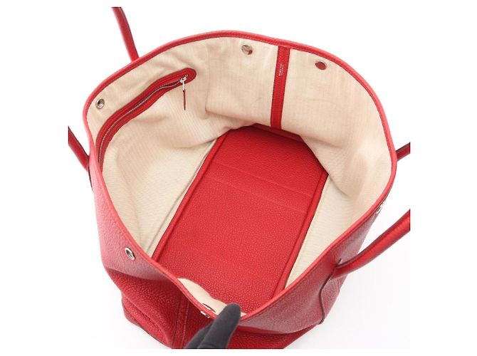 Hermès Borsa Tote Hermes Garden Party PM Rosso - vista 3