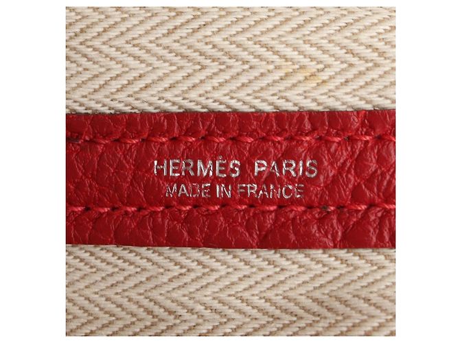 Hermès Borsa Tote Hermes Garden Party PM Rosso - vista 4