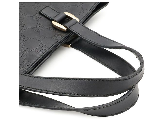 Borsa a spalla tote Gucci Guccissima in pelle nera Nero - vista 5