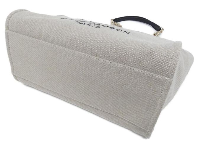 Borsa Chanel Deauville Line 66941 Nero Beige - vista 3