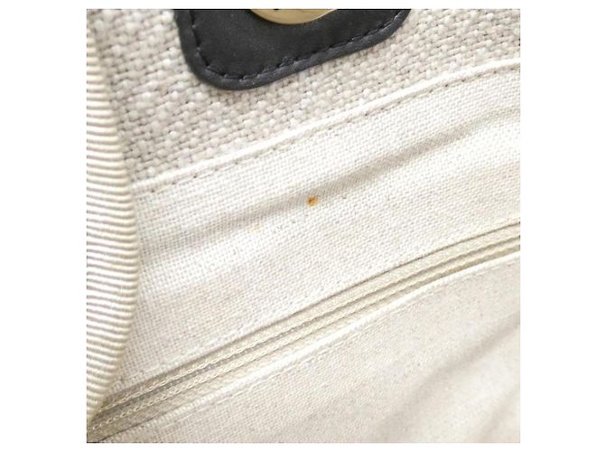 Borsa Chanel Deauville Line 66941 Nero Beige - vista 8