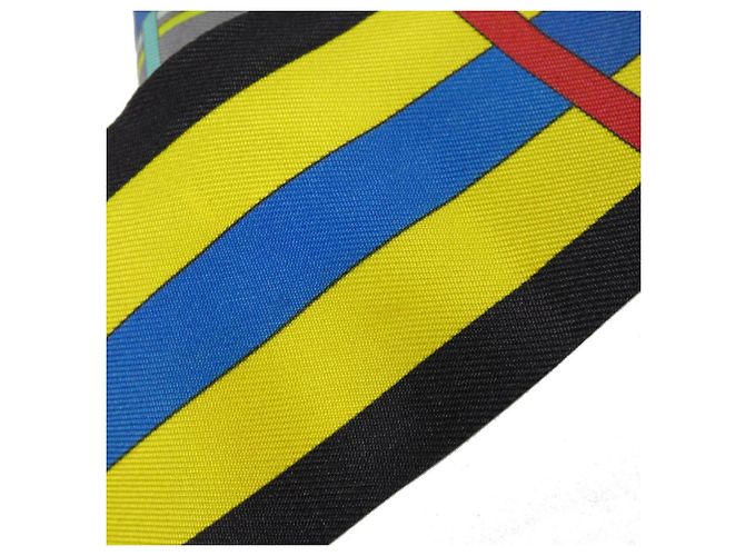 Hermès Hermes Twilly 062708S Lenço Muffler Preto Azul - vista 5