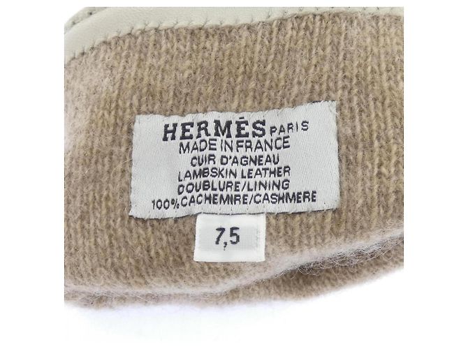 Hermès Luvas Hermes Beige Warm Bege - vista 3