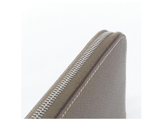 Hermès Carteira bi-fold em seda Hermes SANGLES Azul Bege - vista 5