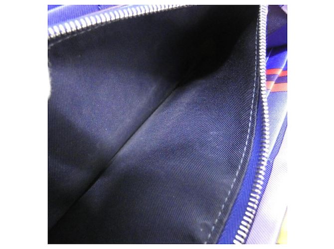 Hermès Carteira bi-fold em seda Hermes SANGLES Azul Bege - vista 7