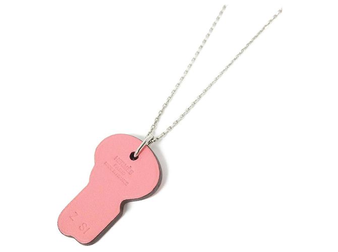 Hermès Collar Hermes H Curiosité Clé PM Rosa - vista 3