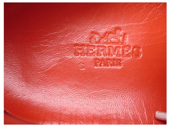 Hermès CHAUSSURES HERMES QUICKER SPLASH ORANGE BLANC CUIR LOGO 40 BASKETS SNEAKERS - vue 16