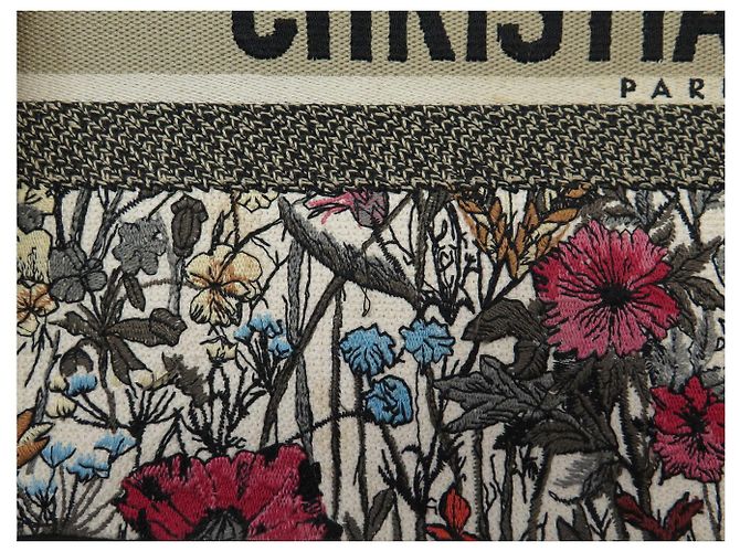BORSA A MANO CHRISTIAN DIOR BOOK TOTE MEDIUM IN tela MILLE FLEURS CABAS BAG Bianco - vista 12