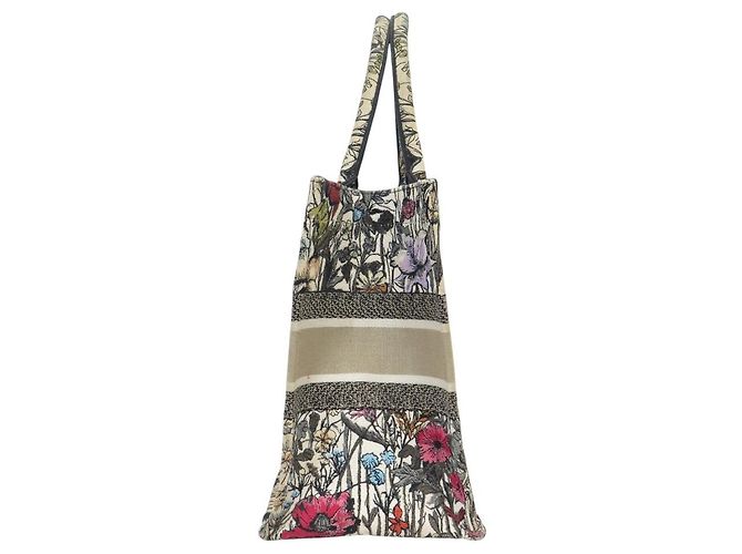 BORSA A MANO CHRISTIAN DIOR BOOK TOTE MEDIUM IN tela MILLE FLEURS CABAS BAG Bianco - vista 3