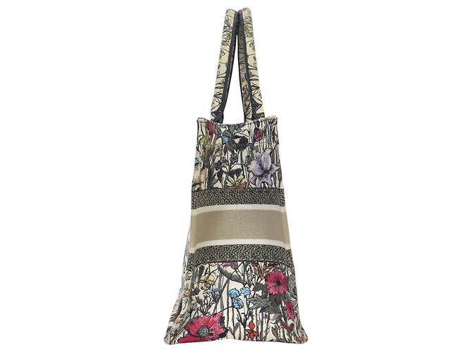 BORSA A MANO CHRISTIAN DIOR BOOK TOTE MEDIUM IN tela MILLE FLEURS CABAS BAG Bianco - vista 4