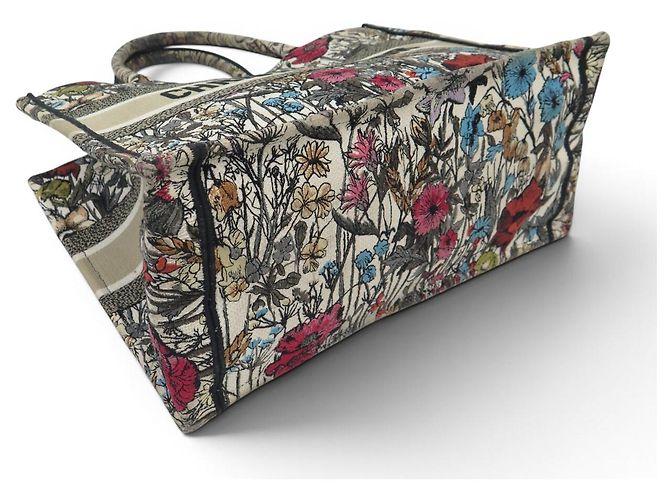 BORSA A MANO CHRISTIAN DIOR BOOK TOTE MEDIUM IN tela MILLE FLEURS CABAS BAG Bianco - vista 5