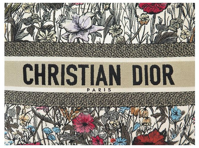 BORSA A MANO CHRISTIAN DIOR BOOK TOTE MEDIUM IN tela MILLE FLEURS CABAS BAG Bianco - vista 8