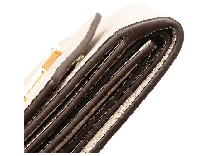 Louis Vuitton Portefeuille Lock Mini Wallet Braun Beige - Ansicht 5