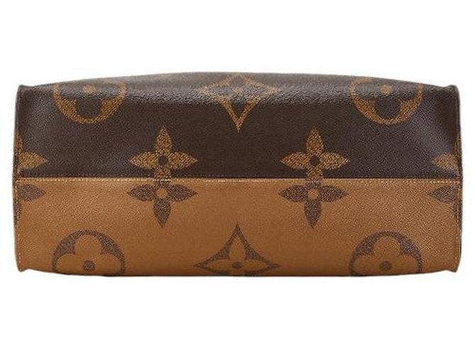 Sac cabas Louis Vuitton On the Go GM Marron - vue 3