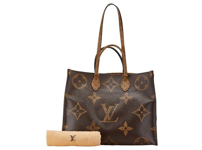 Sac cabas Louis Vuitton On the Go GM Marron - vue 8