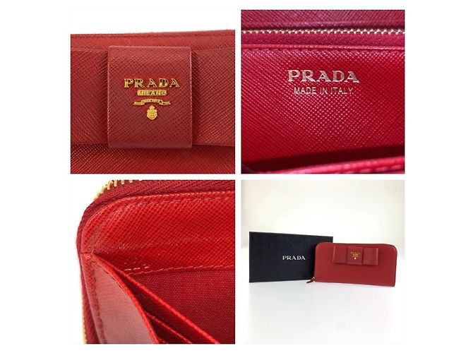 Carteira Longa Prada Saffiano Ribbon Vermelho - vista 3
