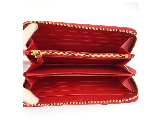 Carteira Longa Prada Saffiano Ribbon Vermelho - vista 4