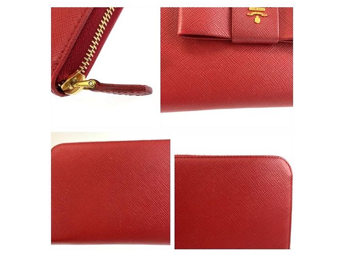 Carteira Longa Prada Saffiano Ribbon Vermelho - vista 8