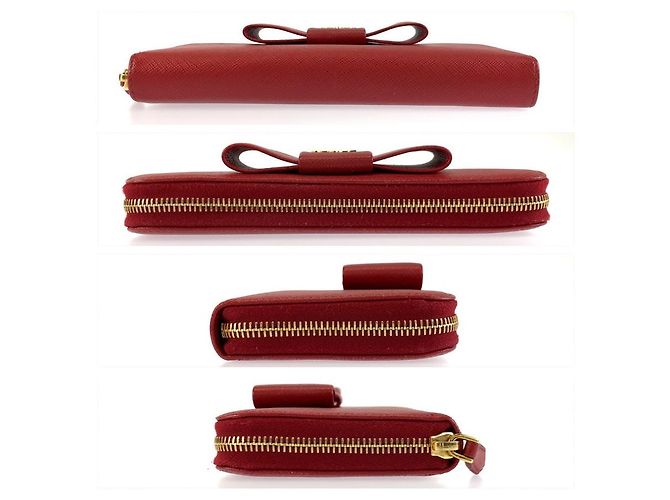Carteira Longa Prada Saffiano Ribbon Vermelho - vista 9