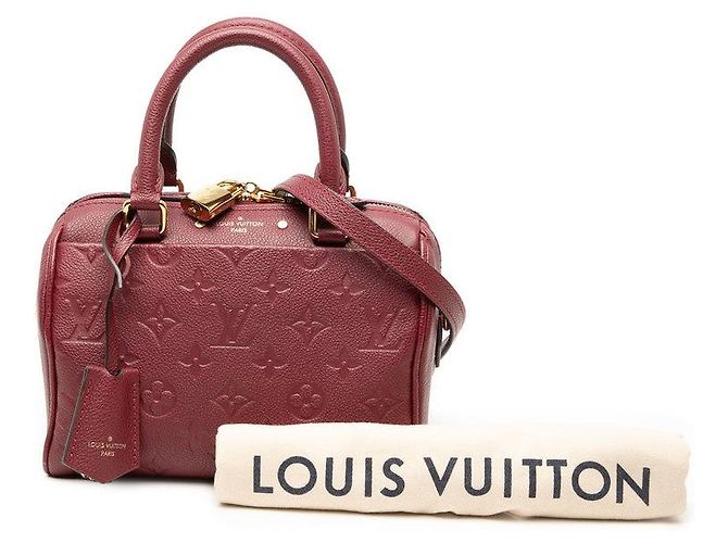 Louis Vuitton Speedy Bandoulière 20 Monogram Empreinte Rosso - vista 7