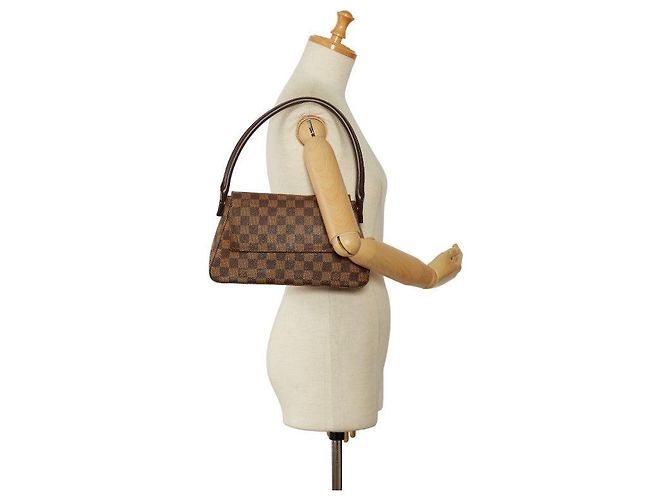 Sac à épaule Louis Vuitton Mini Looping N51148 Marron - vue 10