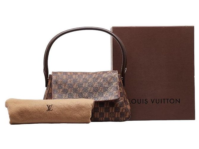 Sac à épaule Louis Vuitton Mini Looping N51148 Marron - vue 9