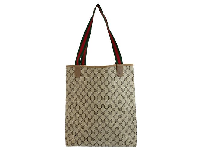 Gucci Shelley Line GG Supreme Canvas Tote Bag Braun Beige - Ansicht 2