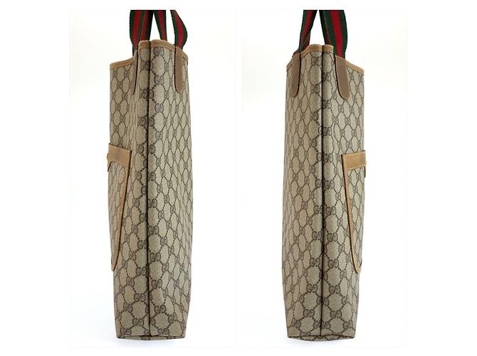 Gucci Shelley Line GG Supreme Canvas Tote Bag Braun Beige - Ansicht 7