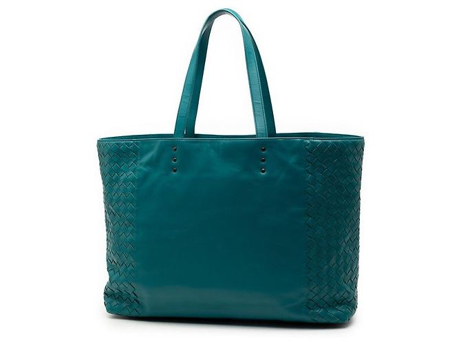 Borsa Tote Bottega Veneta Intrecciato Blu - vista 2