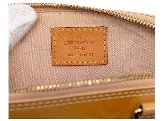 Louis Vuitton Alma BB Vernis Handtasche Gelb - Ansicht 6