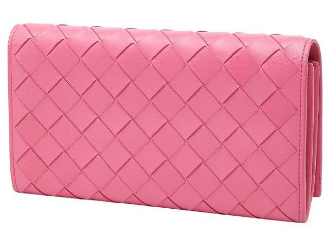 Portafoglio lungo Bottega Veneta Intrecciato Rosa - vista 2