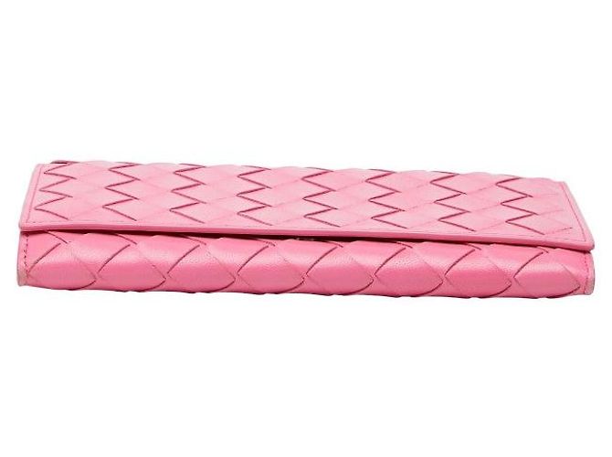 Portafoglio lungo Bottega Veneta Intrecciato Rosa - vista 3