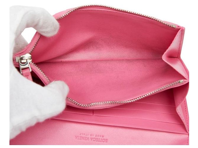 Portafoglio lungo Bottega Veneta Intrecciato Rosa - vista 8