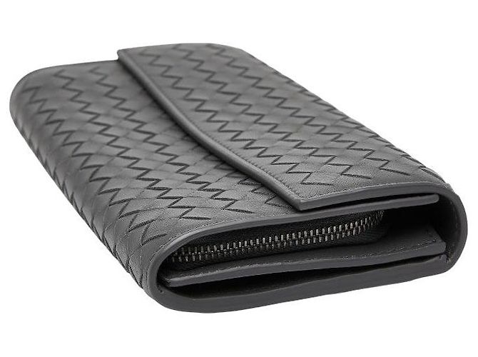 Portafoglio lungo Bottega Veneta Intrecciato Grigio - vista 4
