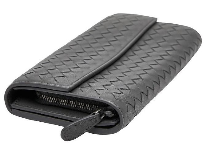 Portafoglio lungo Bottega Veneta Intrecciato Grigio - vista 5
