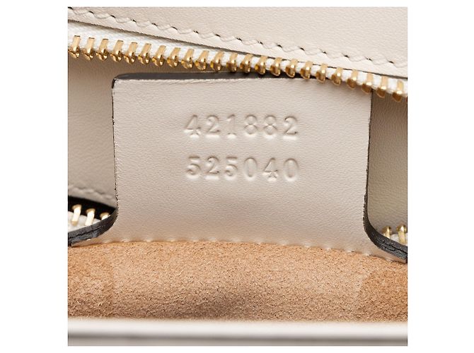 Borsa a tracolla piccola Gucci Leather Sylvie Bianco - vista 6
